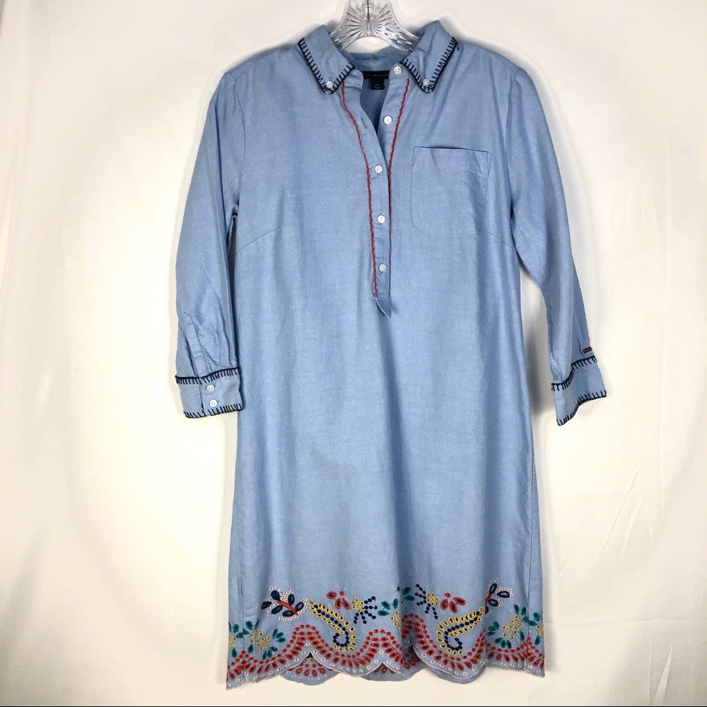 Tommy Hilfiger Shirt Dress Embroidered Small